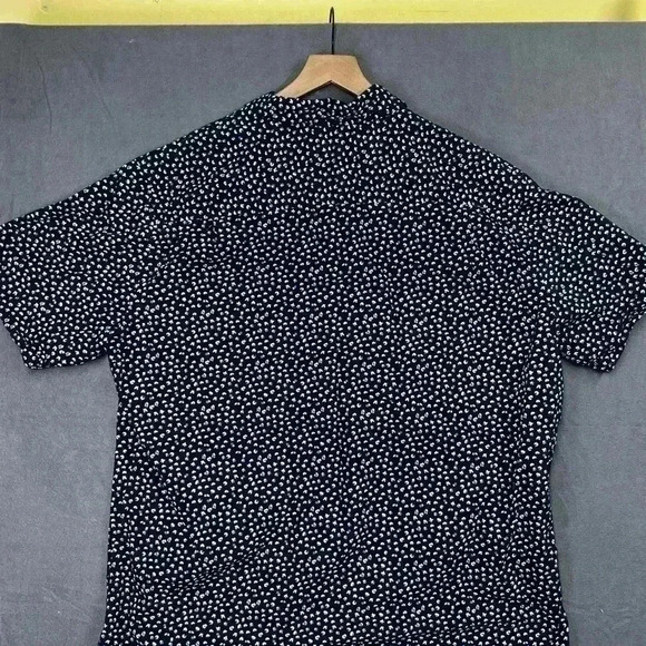 American Threads Printed Button Shirt Mens XXL  Navy Short Sleeve Casual 0463 - Picture 7 of 8